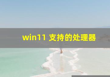 win11 支持的处理器